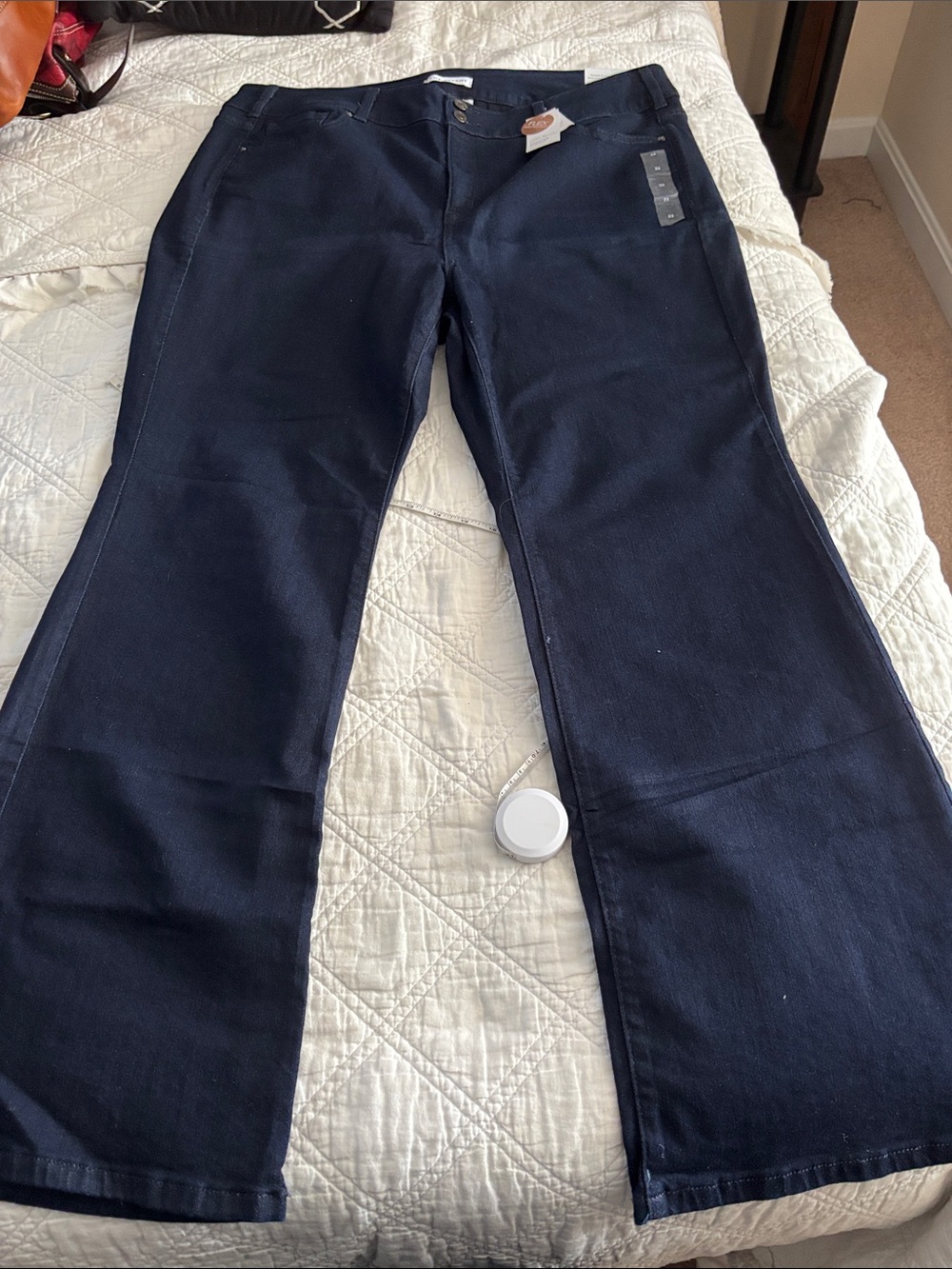 Lane Bryant Dark Navy Tighter Tummy Flared Jeans